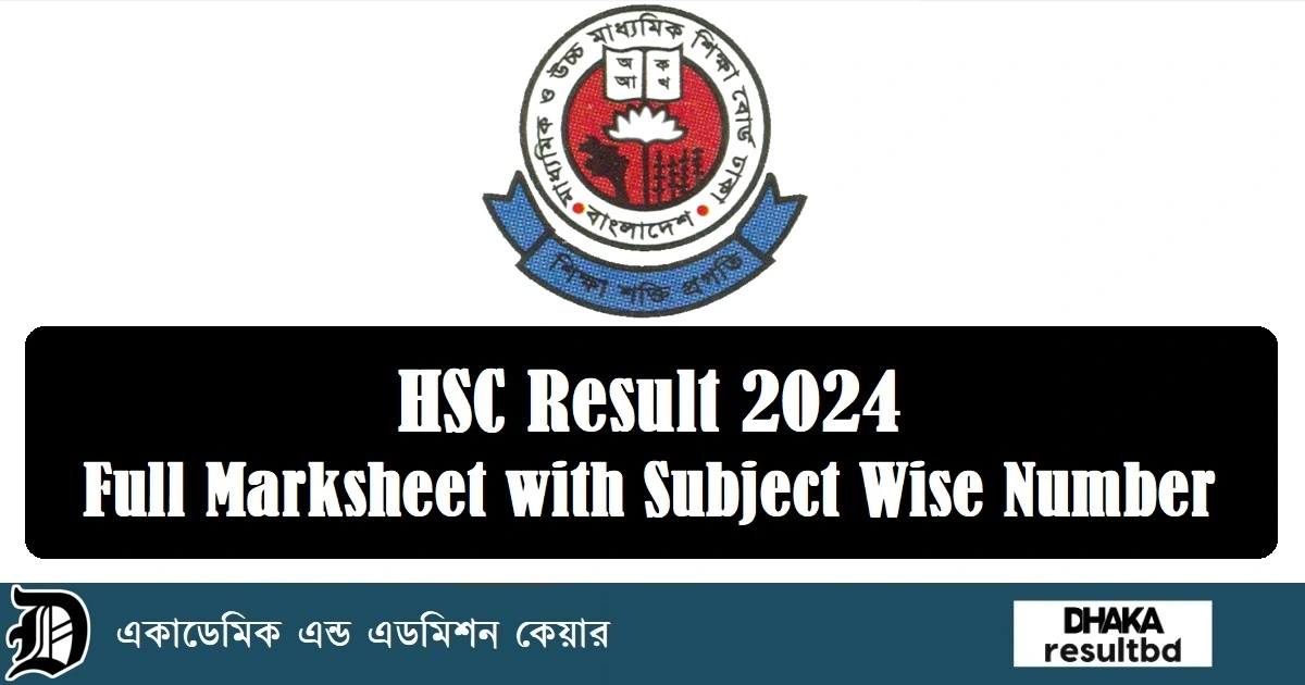 HSC Result 2024 Full Marksheet