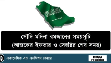 সৌদি মদিনা রমজানের সময়সূচি