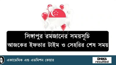 সিঙ্গাপুর আজকের ইফতার টাইম ও সেহরির শেষ সময়